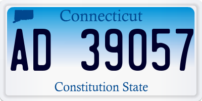 CT license plate AD39057