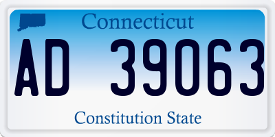 CT license plate AD39063