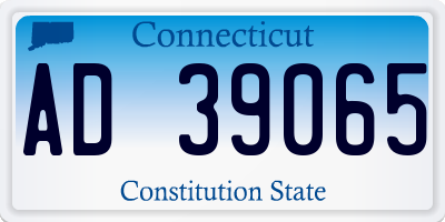 CT license plate AD39065