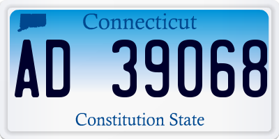 CT license plate AD39068