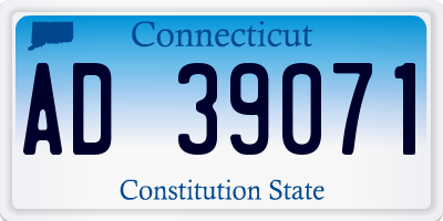 CT license plate AD39071