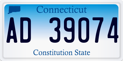 CT license plate AD39074