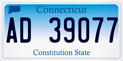 CT license plate AD39077