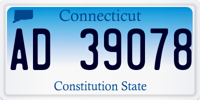 CT license plate AD39078
