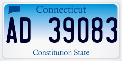CT license plate AD39083