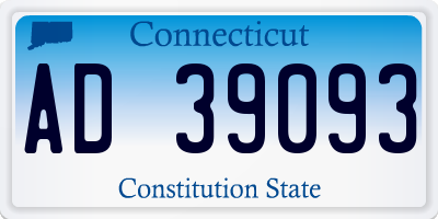CT license plate AD39093