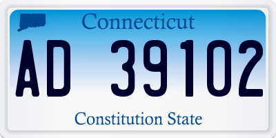 CT license plate AD39102