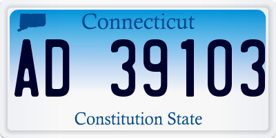 CT license plate AD39103