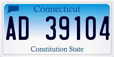 CT license plate AD39104