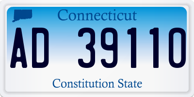 CT license plate AD39110