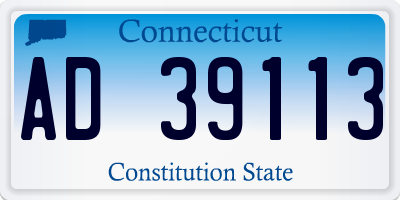 CT license plate AD39113