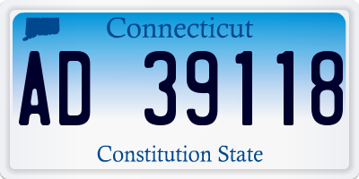 CT license plate AD39118