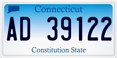 CT license plate AD39122