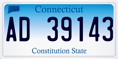 CT license plate AD39143