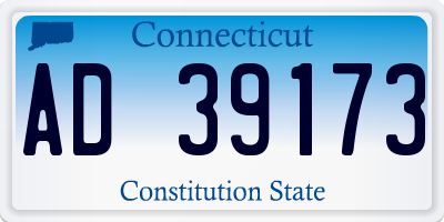 CT license plate AD39173