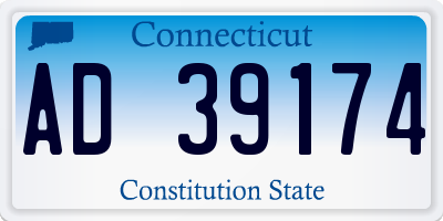 CT license plate AD39174
