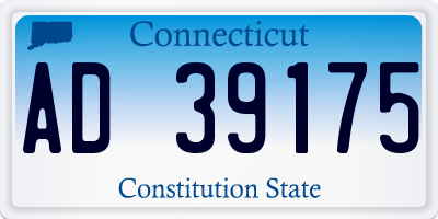 CT license plate AD39175