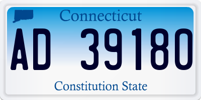 CT license plate AD39180