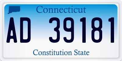 CT license plate AD39181