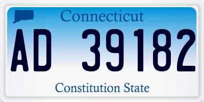 CT license plate AD39182