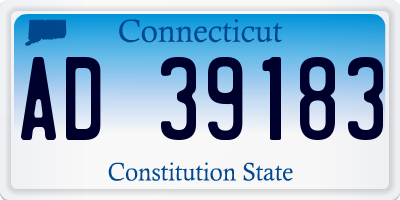 CT license plate AD39183