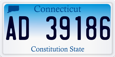 CT license plate AD39186