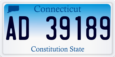 CT license plate AD39189