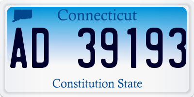 CT license plate AD39193