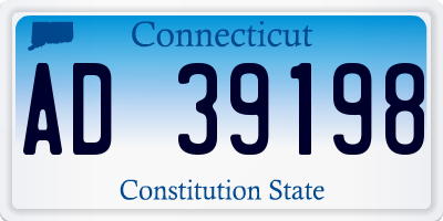 CT license plate AD39198