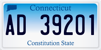 CT license plate AD39201