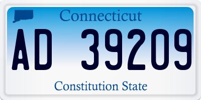 CT license plate AD39209