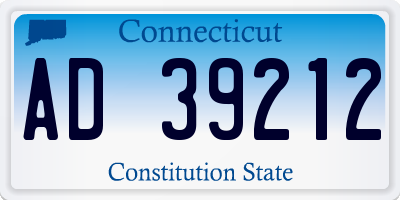 CT license plate AD39212