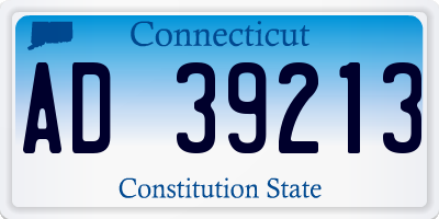 CT license plate AD39213