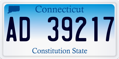 CT license plate AD39217