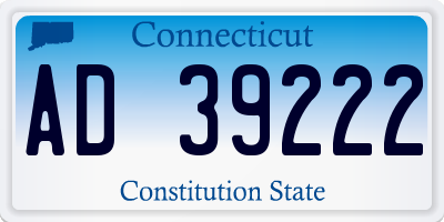 CT license plate AD39222