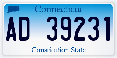 CT license plate AD39231