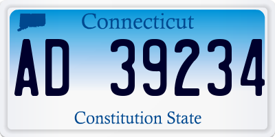 CT license plate AD39234