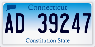 CT license plate AD39247