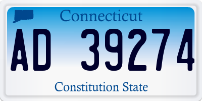 CT license plate AD39274