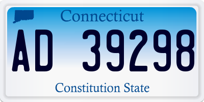 CT license plate AD39298