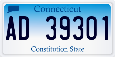 CT license plate AD39301