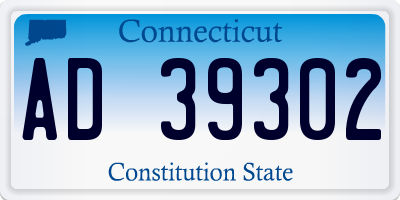 CT license plate AD39302