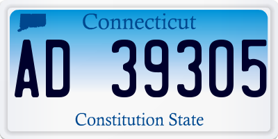 CT license plate AD39305