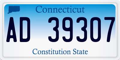 CT license plate AD39307