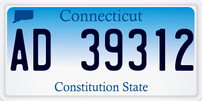CT license plate AD39312
