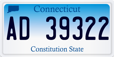 CT license plate AD39322