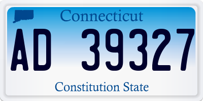 CT license plate AD39327