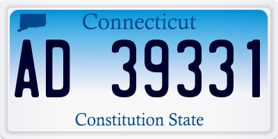 CT license plate AD39331