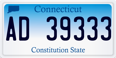 CT license plate AD39333