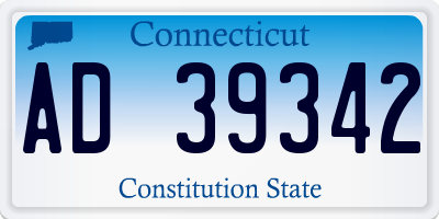 CT license plate AD39342